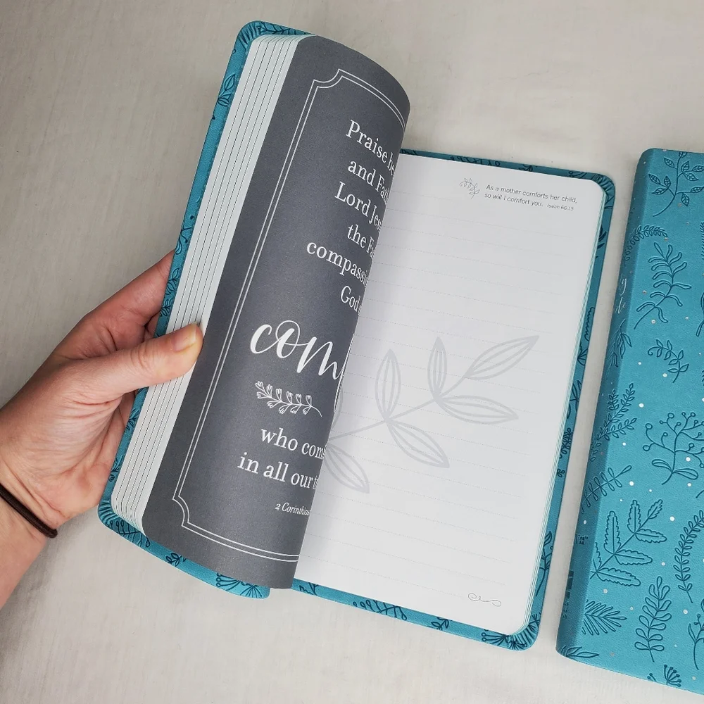 22B) BIBLE & JOURNAL Teal Soft Leather Large Print